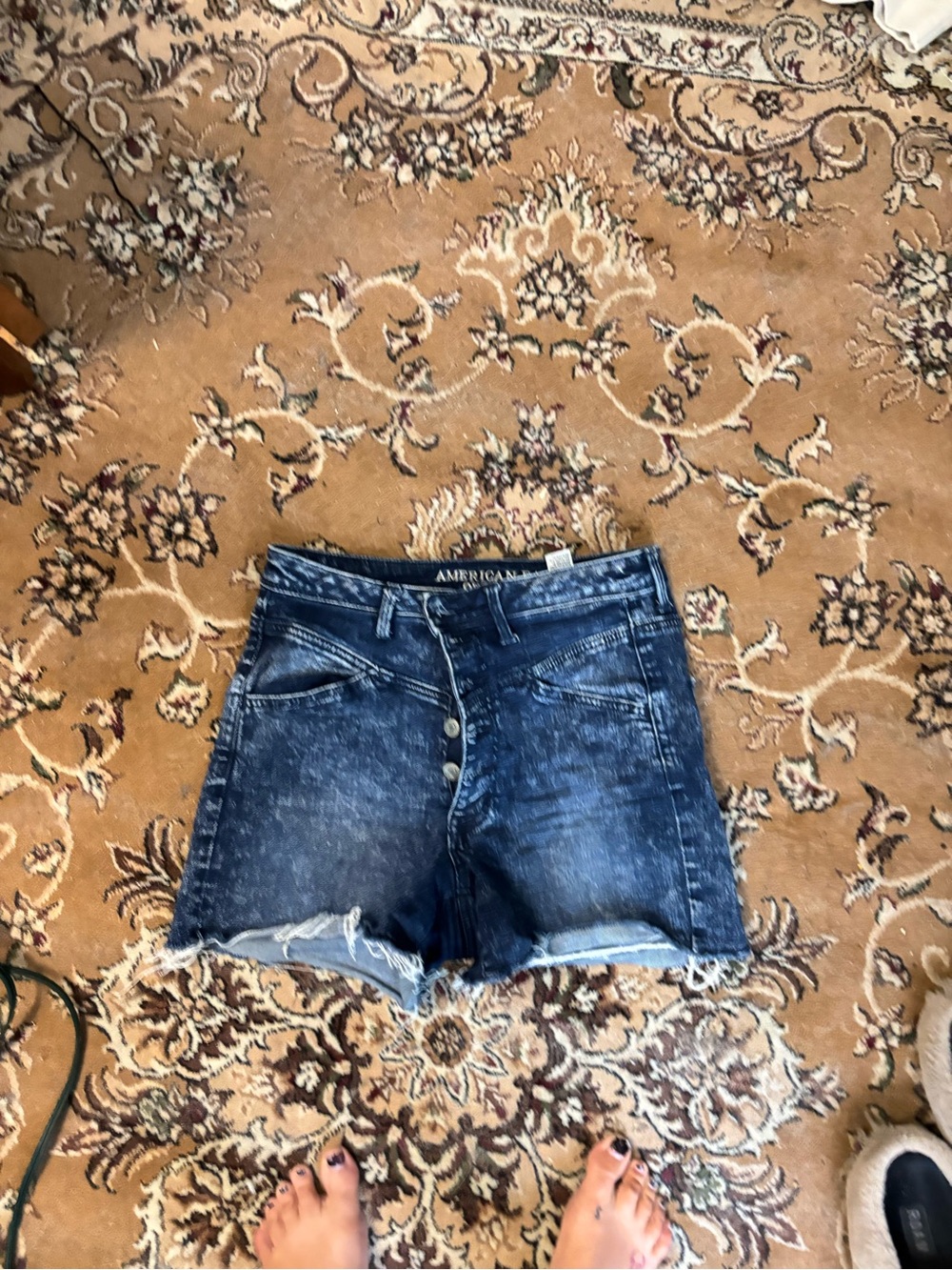 American Eagle Outfitters Blue Distressed Denim Cutoff Shorts